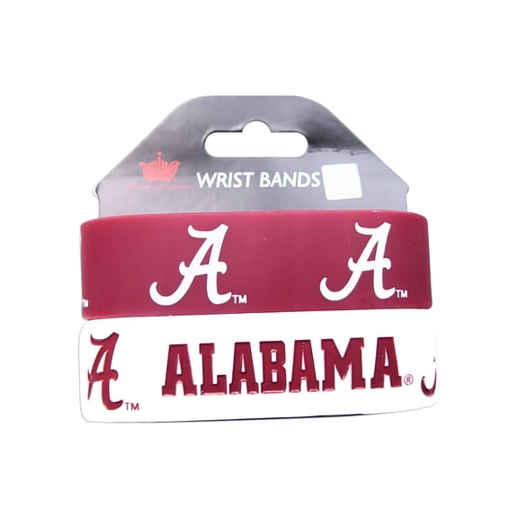 Alabama Crimosn Tide Rubber Wrist Band (Set of 2) NCAA