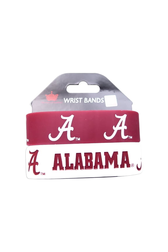 Alabama Crimosn Tide Rubber Wrist Band (Set of 2) NCAA