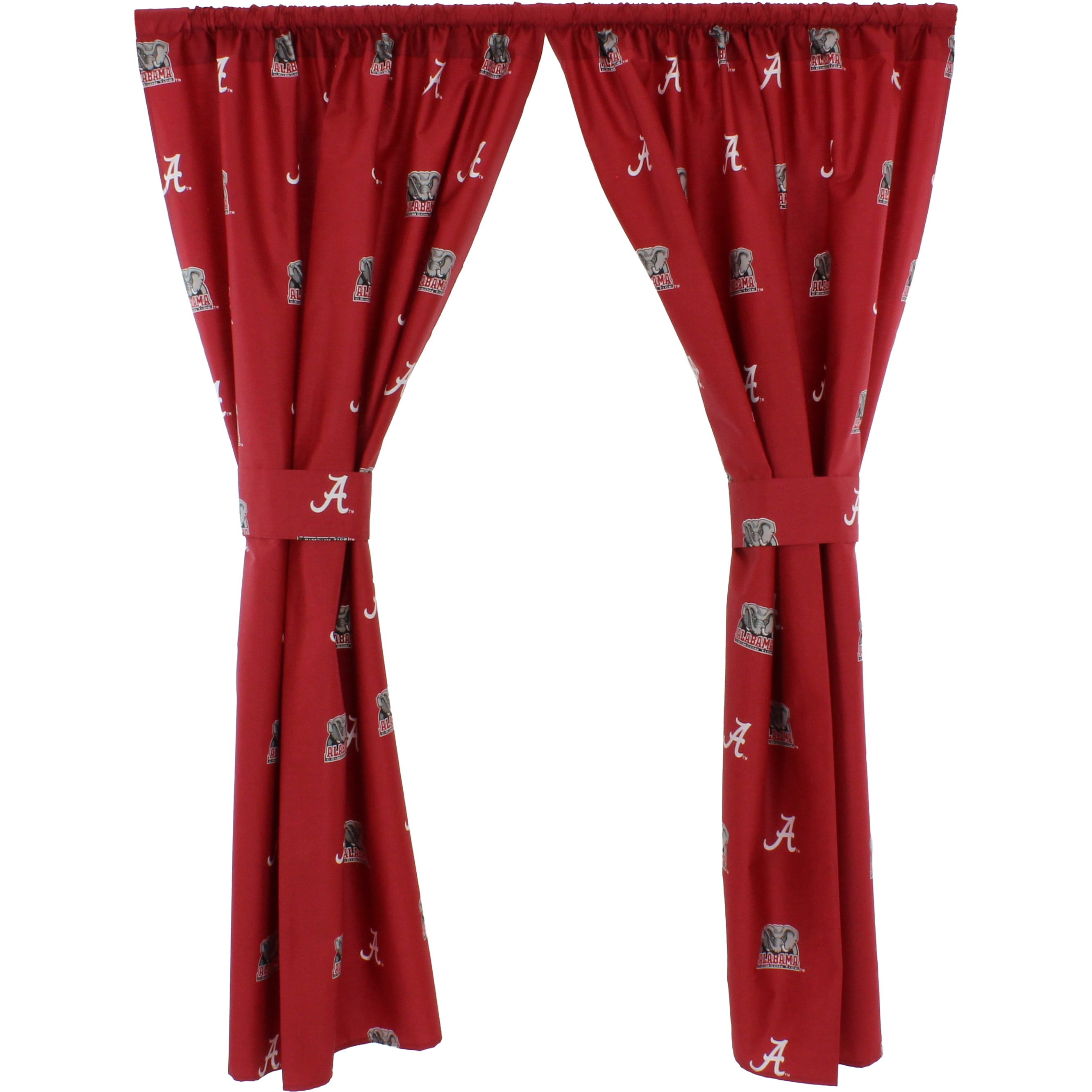Alabama Crimson Tide 100% Cotton, 63" Curtain Panels, Set of 2