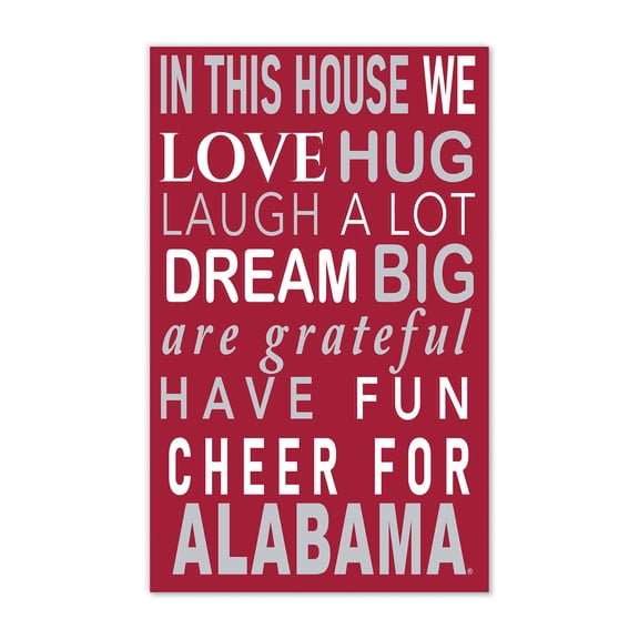 Alabama Crimson Tide 11" x 19" Briteline In This House Sign