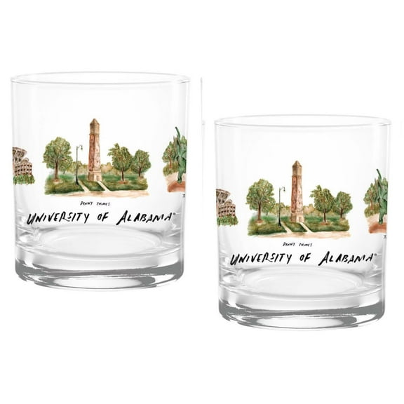 Alabama Crimson Tide 16oz. Laura Wilcox University Hall Two-Piece Rocks Glass Set