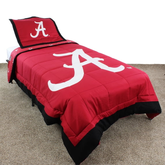 Alabama Crimson Tide 3 Pc Reversible Cotton Comforter Set, 1 Comforter, 2 Shams, Queen