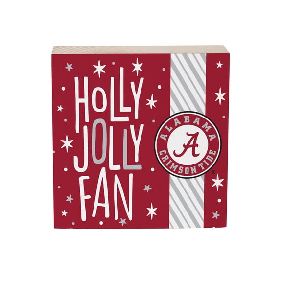 Alabama Crimson Tide 6" Holiday Wood Plock Shelf Sign