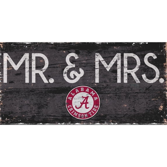 Alabama Crimson Tide 6'' x 12'' Mr. & Mrs. Sign