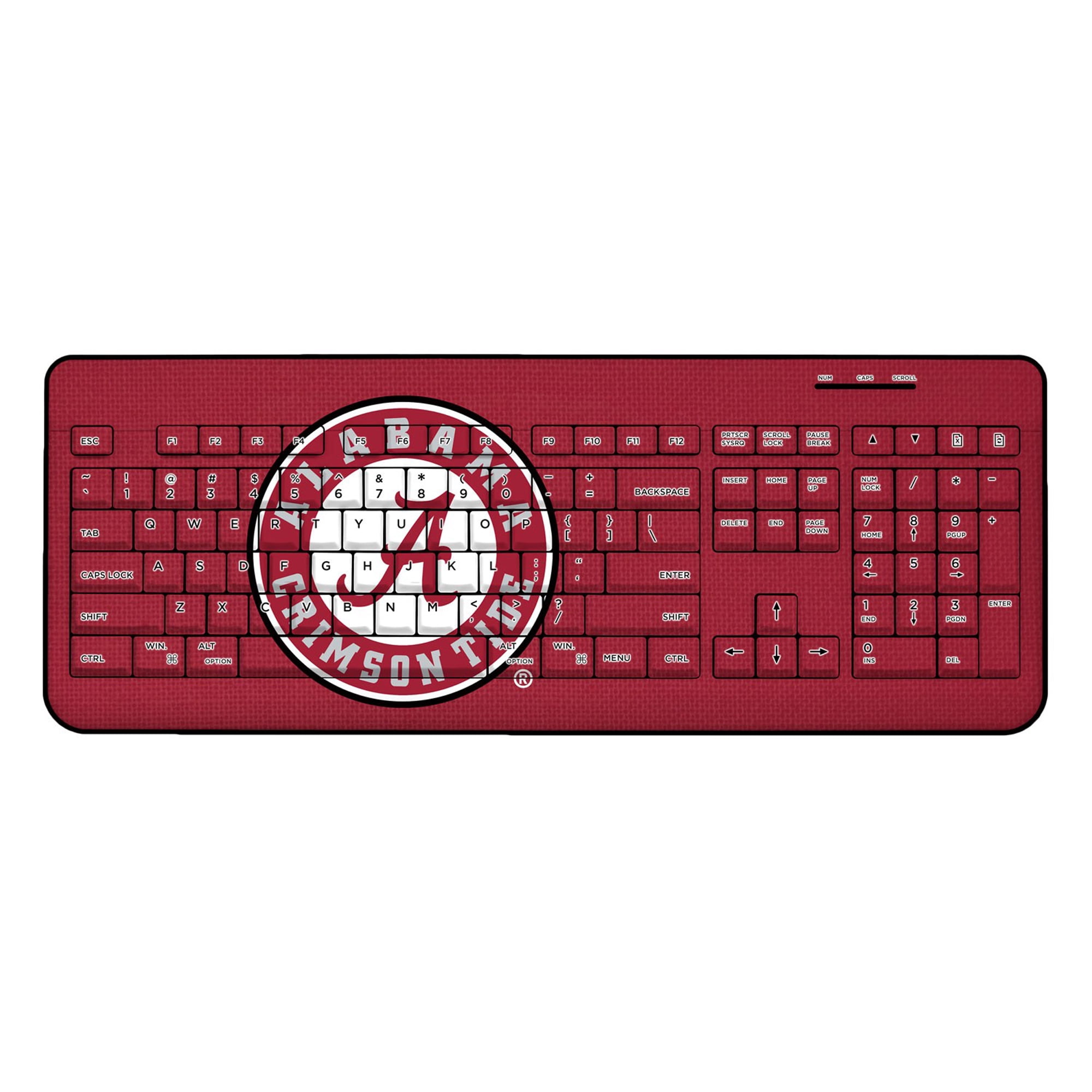 Alabama Crimson Tide Alternate Logo Solid Design Wireless Keyboard ...