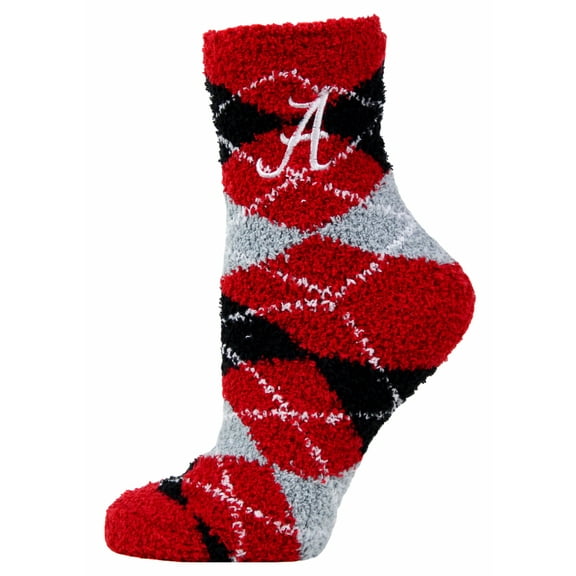 Alabama Crimson Tide Argyle Fuzzy Sock - Donegal Bay - Unisex - One Size - Ankle