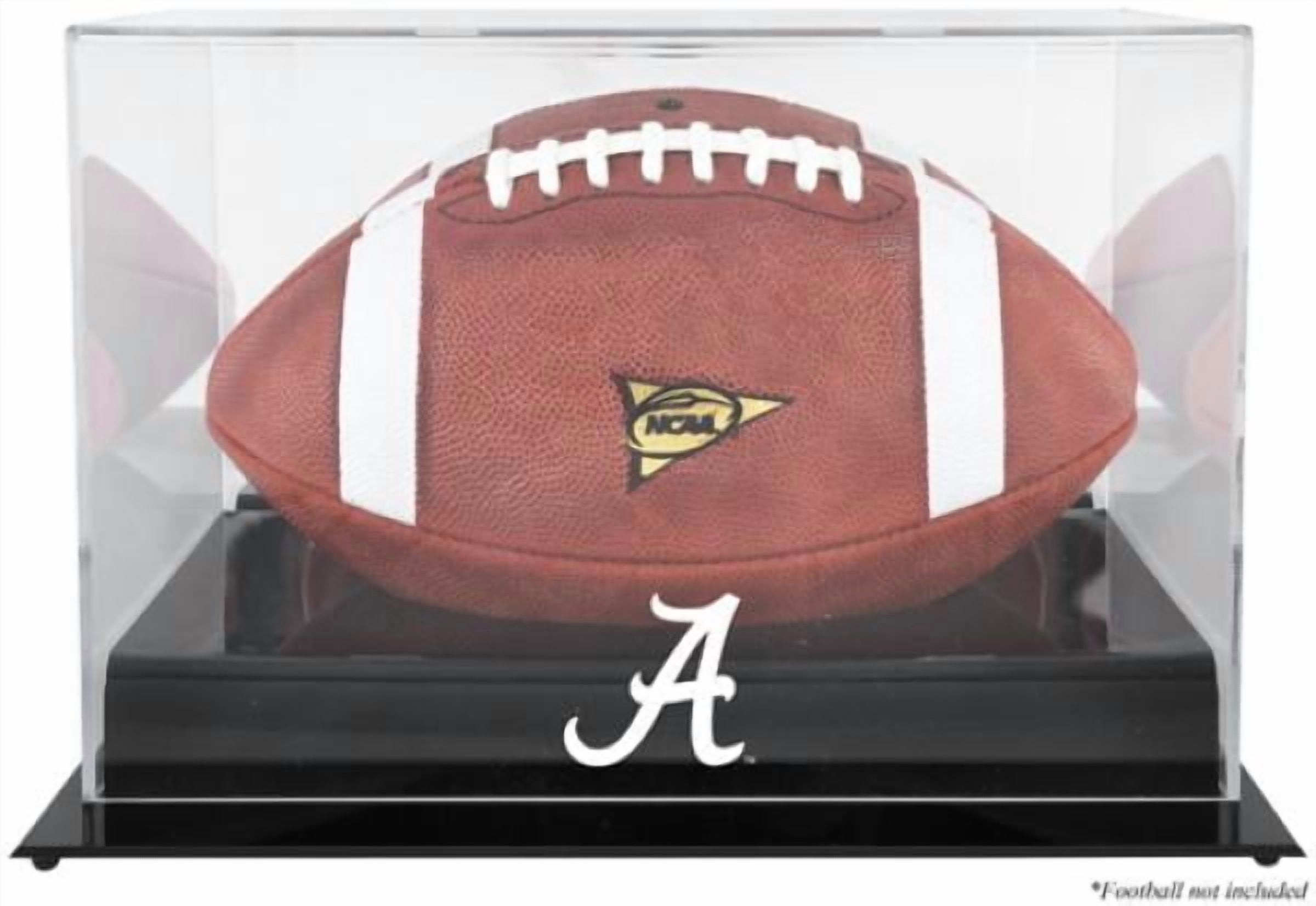 Alabama Crimson Tide Black Base Logo Football Display Case with Mirror Back