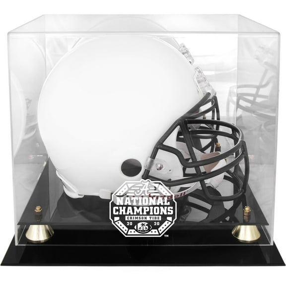 Alabama Crimson Tide College Football Playoff 2020 National Champions Logo Golden Classic Helmet Display Case