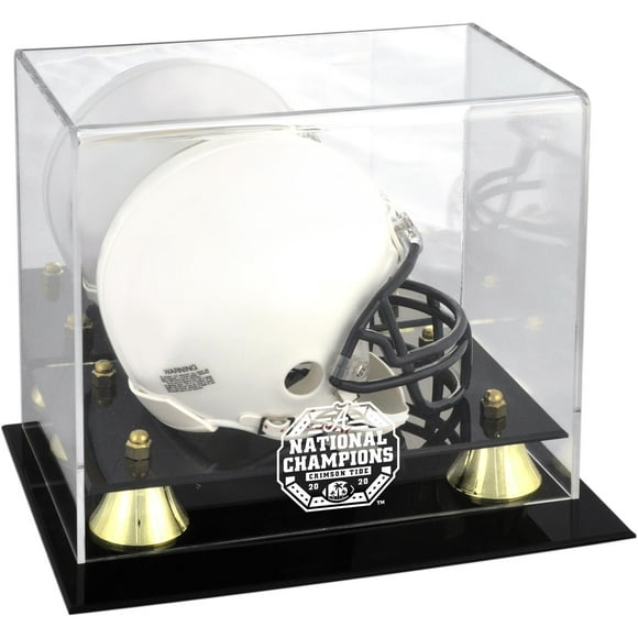 Alabama Crimson Tide College Football Playoff 2020 National Champions Logo Golden Classic Mini Helmet Display Case