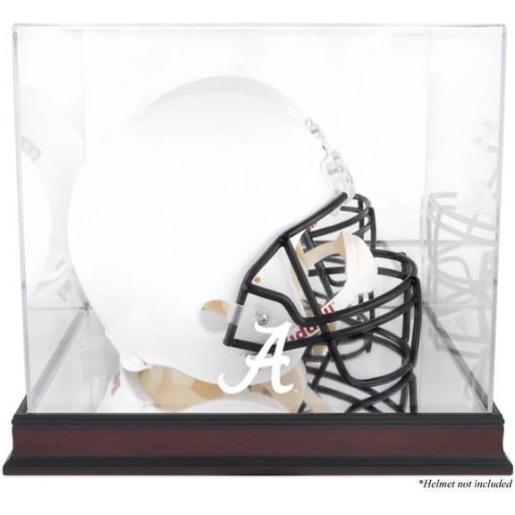 Alabama Crimson Tide Mahogany Base Team Logo Helmet Display Case with Mirrored Back