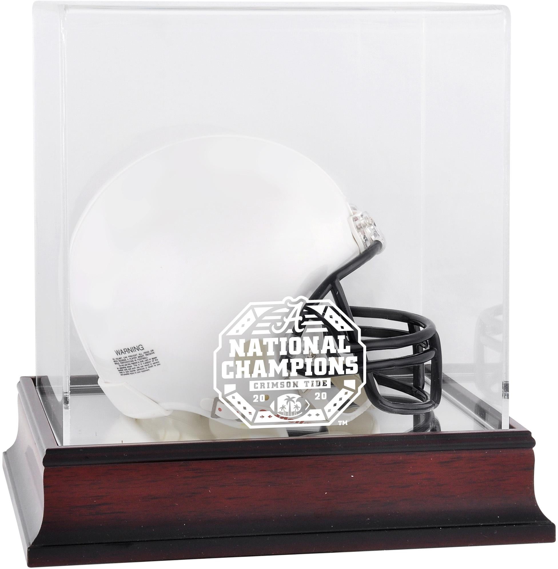 Alabama Crimson Tide College Football Playoff 2020 National Champions Logo Mahogany Mini Helmet Display Case