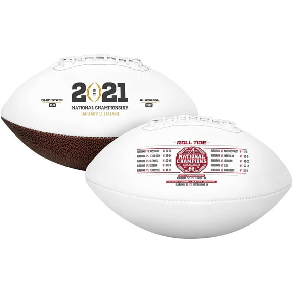Alabama Crimson Tide College Football Playoff 2020 National Champions White Panel Football - Fanatics Authentic Certified