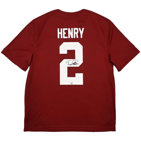 Alabama Crimson Tide Derrick Henry Autographed Red Nike Jersey Size L Fanatics Holo Stock #257001