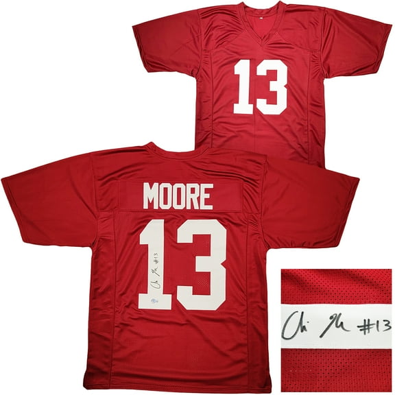 Alabama Crimson Tide Malachi Moore Autographed Red Jersey Beckett BAS Witness 209472