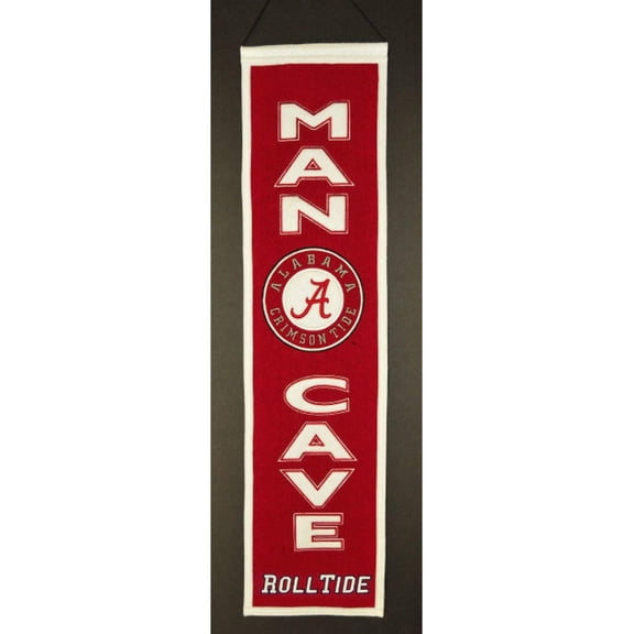 Alabama 8"x32" Wool Banner Man Cave