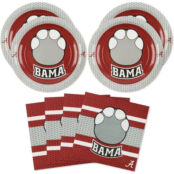 Alabama Crimson Tide Party for 16! Set includes 16 Appetizer Plates & 16 Party Napkins. Party with Big Al at your next Tailgate, Football Party, Birthday or any Roll Tide Event. by Havercamp