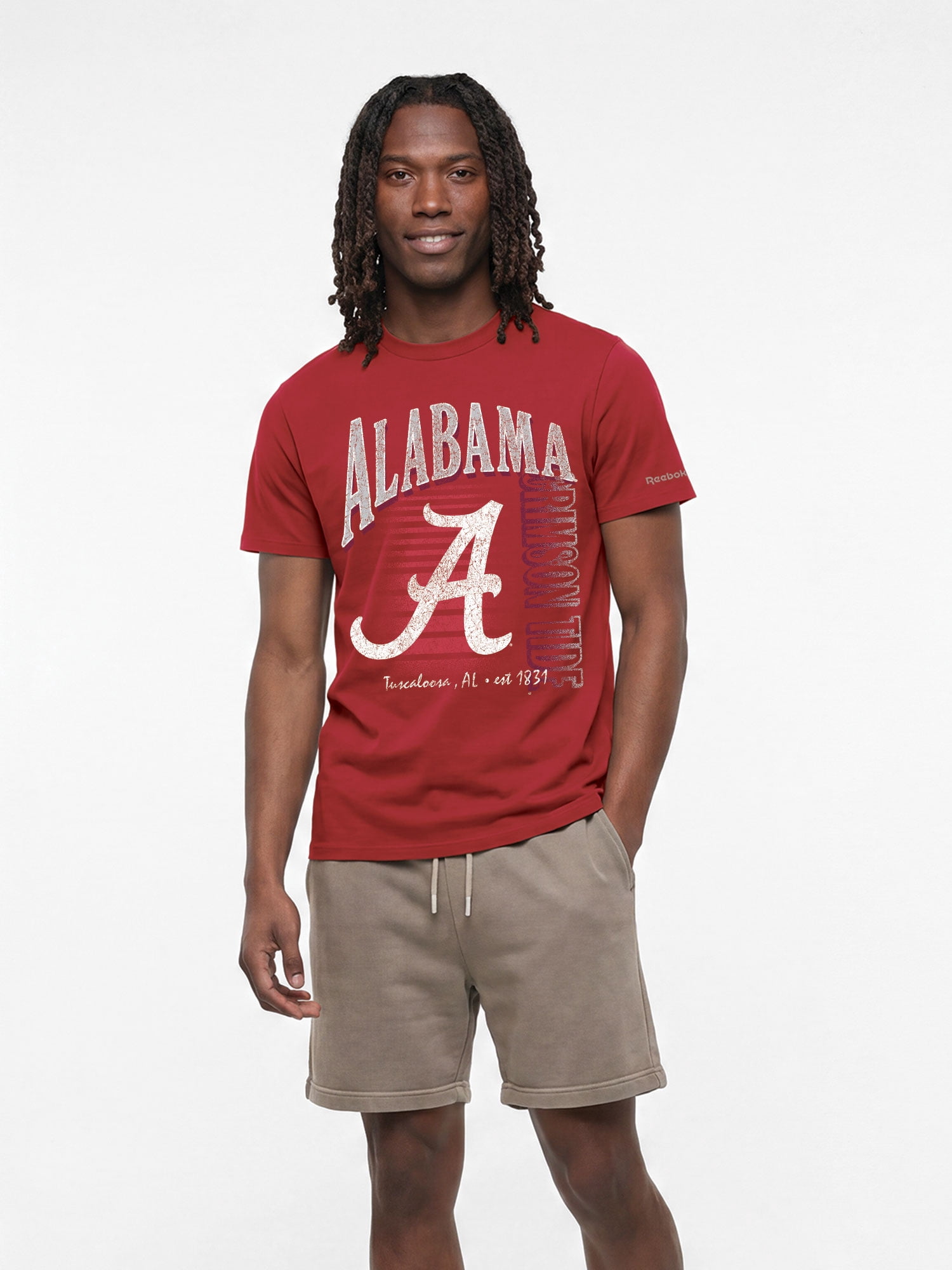 Alabama Crimson Tide Reebok Mens Crew Neck Short Sleeve T-Shirt