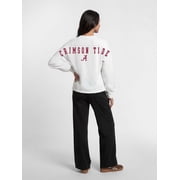 Alabama Crimson Tide Reebok Womens White Heavyweight Cotton Long Sleeve Pullover