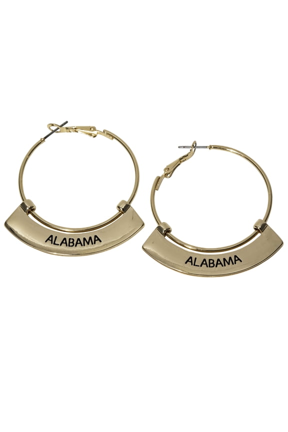 Alabama Crimson Tide Weller Gold Hoop Earrings