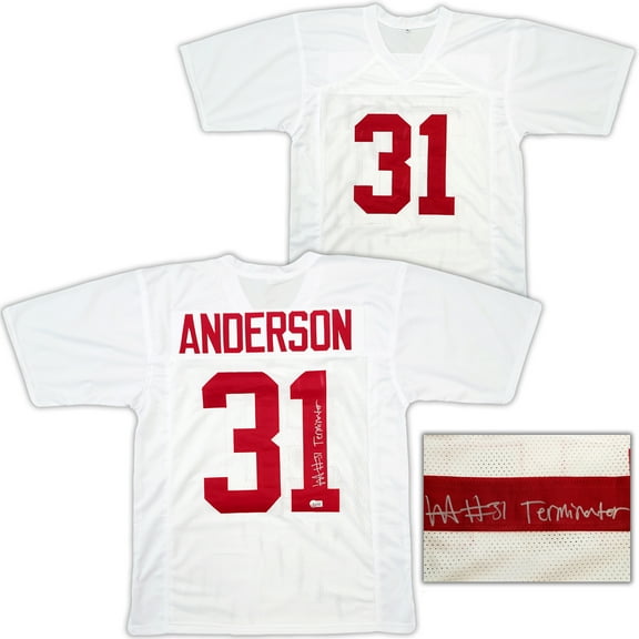 Alabama Crimson Tide Will Anderson Autographed White Jersey "Terminator" Beckett BAS QR 203019