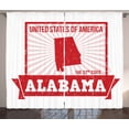 thumbnail image 1 of Ambesonne Alabama Curtains 2 Panel Set, Grungy Theme State Map, 108" x 96", Red Pale Pink White, 1 of 3