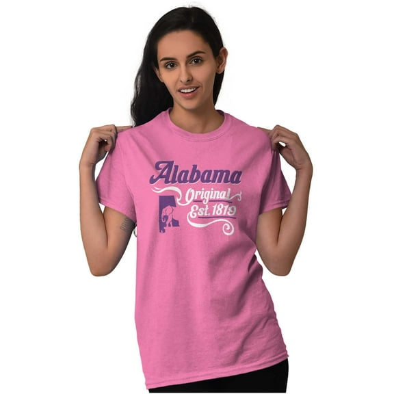 Alabama Cute Elephant State Shape AL Women's Graphic T Shirt Tees Brisco Brands M
