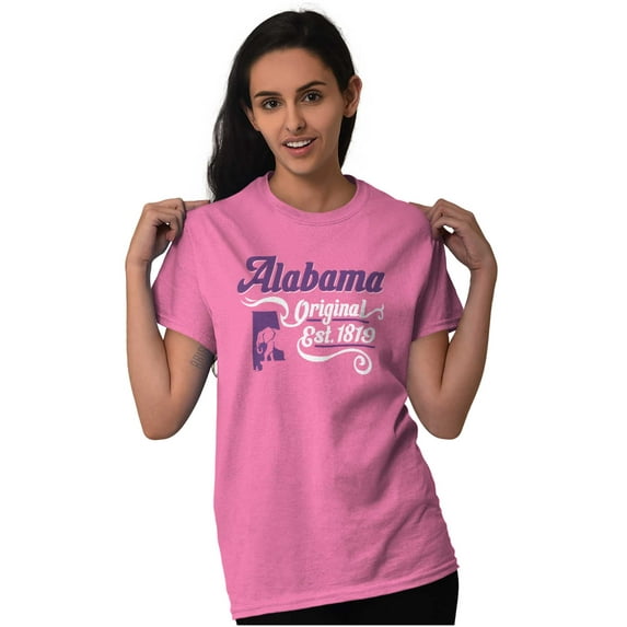 Alabama Cute Elephant State Shape AL Women's Graphic T Shirt Tees Brisco Brands S
