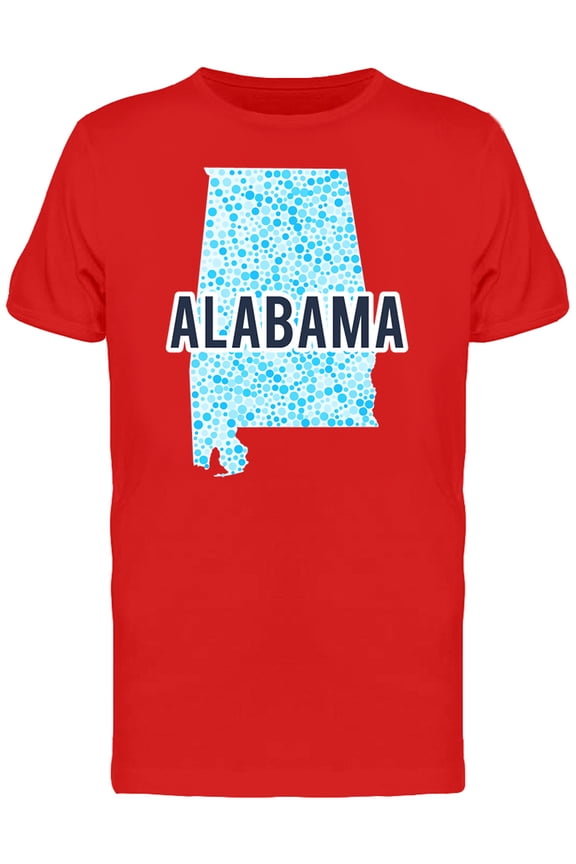 Alabama Dotted Map Ts Tee Men's -Image by Shutterstock