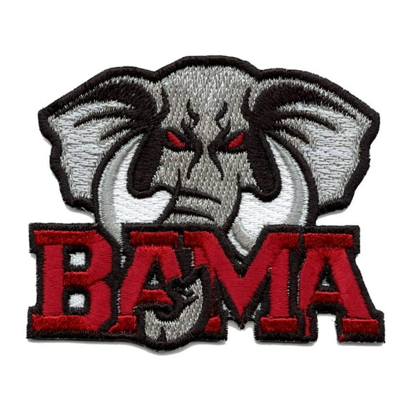 Alabama Elephant Patch BAMA Logo Iron On Embroidered