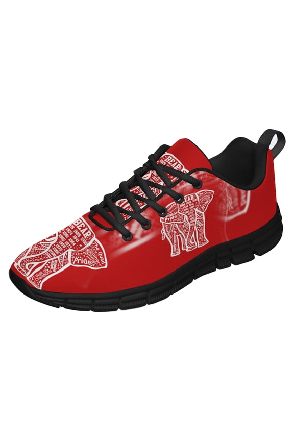 Alabama Elephant Shoes for Men Women Running Sneakers Breathable Casual Sport Tennis Shoes Gift for Him Her Black Size 4