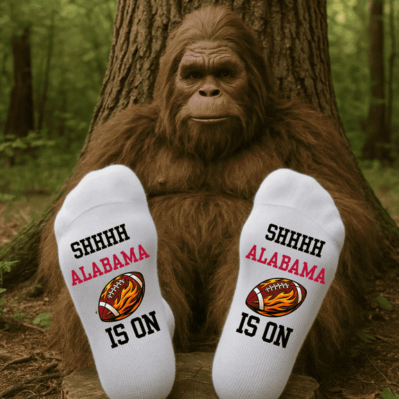 Fun Football Socks, SHHHH the Game is On In Alabama