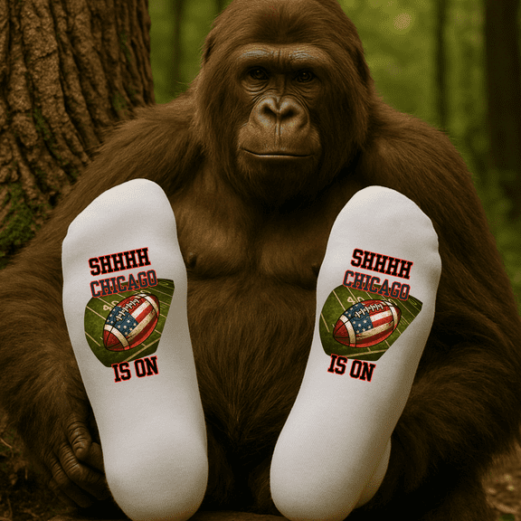 Chicago, Football Fan Socks, SHHHH, The Game Is On. Football Socks