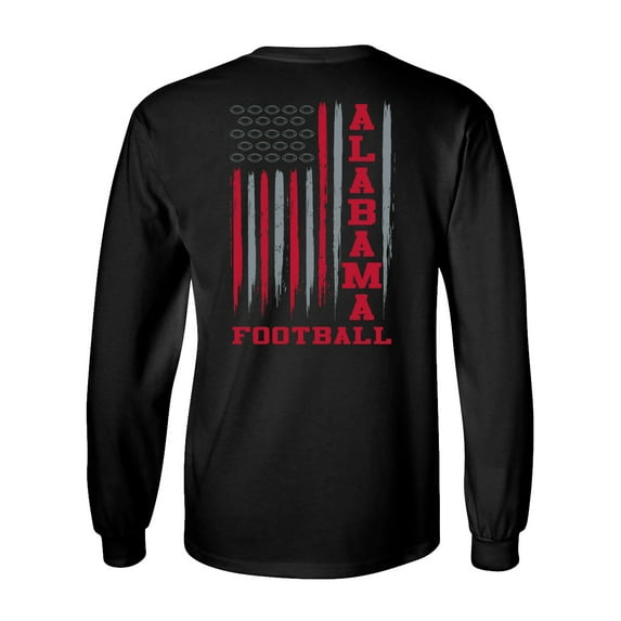 Alabama Football Flag Unisex Long Sleeve Shirt-Black-xl