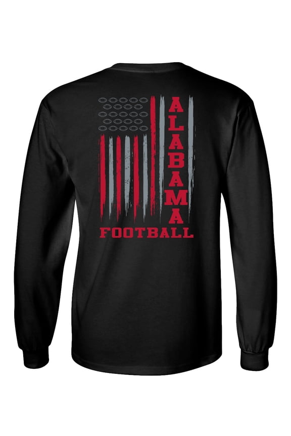 Alabama Football Flag Unisex Long Sleeve Shirt-Black-xl