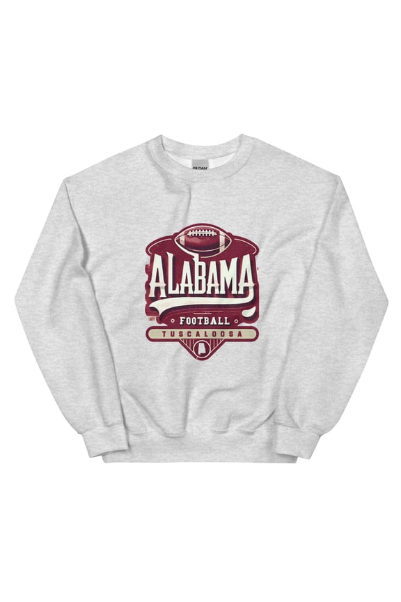 Alabama Football Retro Vintage Unisex Sweatshirt (Ash, S)