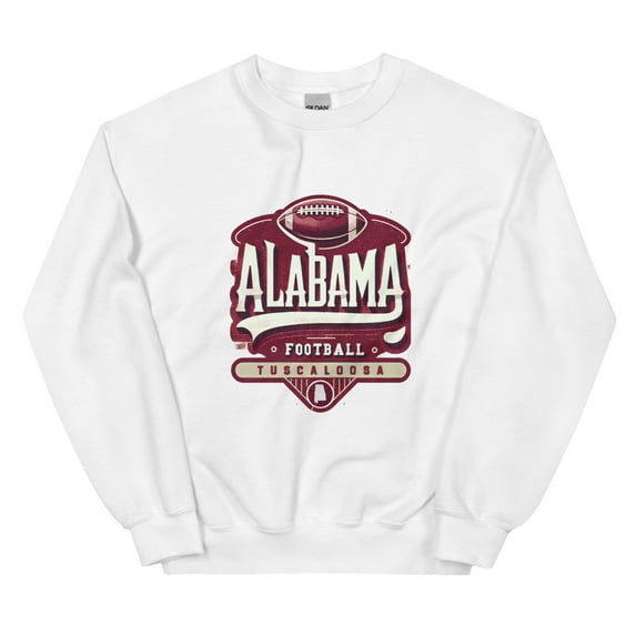 Alabama Football Retro Vintage Unisex Sweatshirt (White, S)