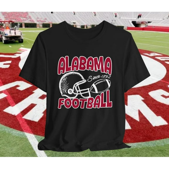 Alabama Football Shirt, Bama Tee, Crimson Tide T-Shirt, Game Day Apparel,Black Color,Size L