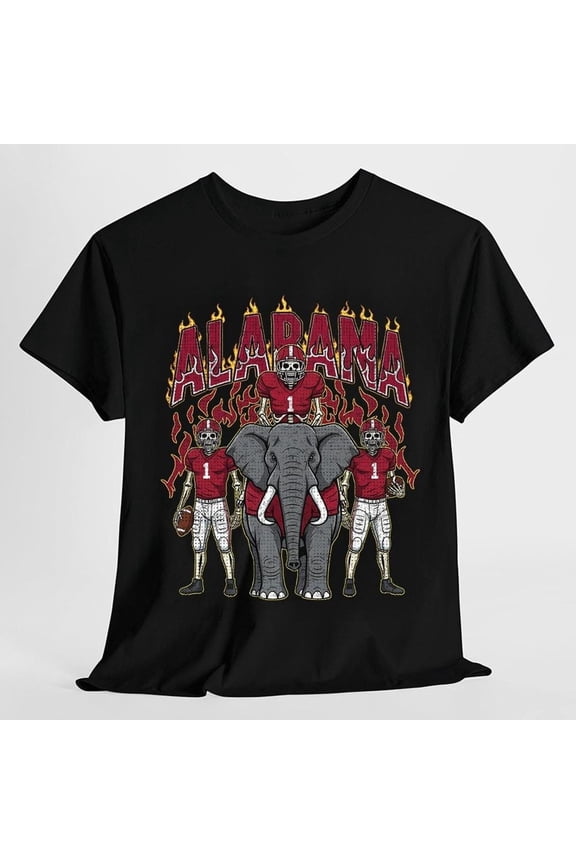 Alabama Football Skull Vintage Shirt, Football Game Day Unisex Gift For Fan,Black Color,Size 2XL