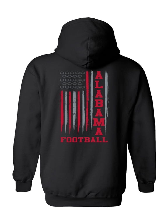 Alabama Football Team Color American Flag Unisex Hoodie-Black-medium