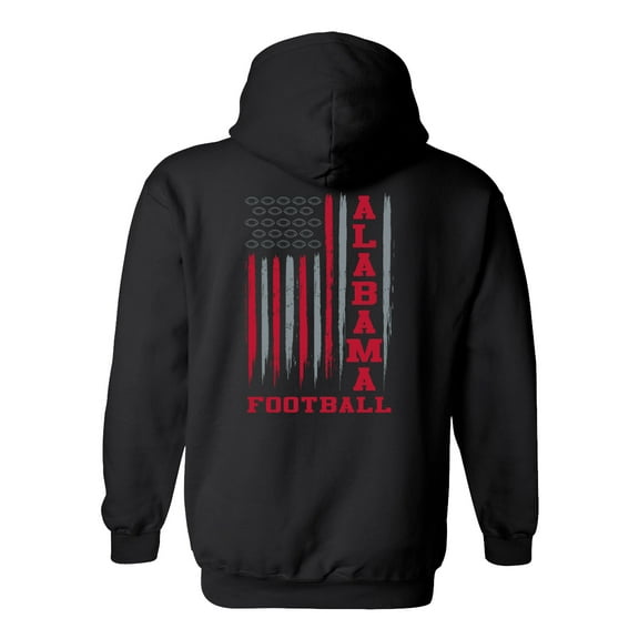 Alabama Football Team Color American Flag Unisex Hoodie-Black-xxxl