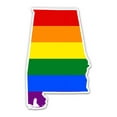 thumbnail image 1 of Alabama Gay Flag State Shape Rainbow Pride LGBT - 5" Vinyl Sticker - For Car Laptop I-Pad - Waterproof Decal, 1 of 1