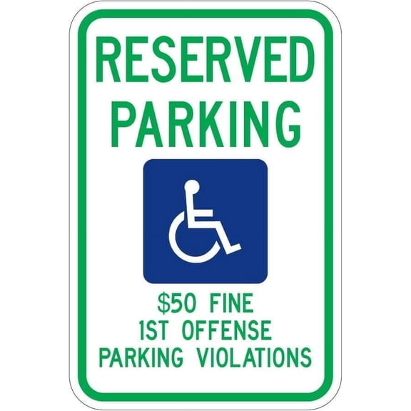 Alabama Handicap Parking Sign Parking Signs Metal Sign Tin Sign 12x16 Inch - Caution Safety Warning Security Signs Indoor & Outdoor Signs for Home, Office, Work