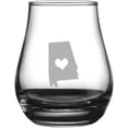 thumbnail image 1 of Alabama Heart States Etched 4.1oz Spey Dram Whisky Glass, 1 of 1