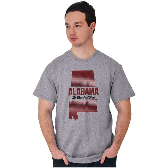Alabama Heart of Dixie AL Native Men's Graphic T Shirt Tees Brisco Brands L