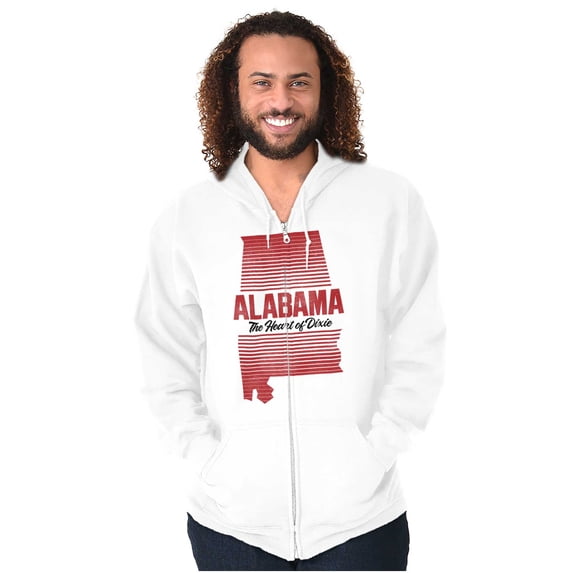 Alabama Heart of Dixie AL Native Unisex Fleece Graphic Zip Up Hoodie Brisco Brands 4X