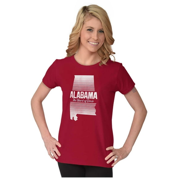 Alabama Heart of Dixie AL Native Womens Slim Fit Graphic Tee Brisco Brands L