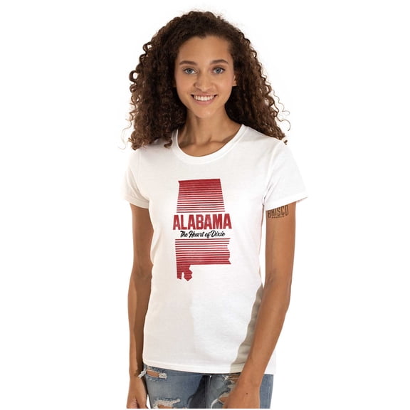 Alabama Heart of Dixie AL Native Womens Slim Fit Graphic Tee Brisco Brands M