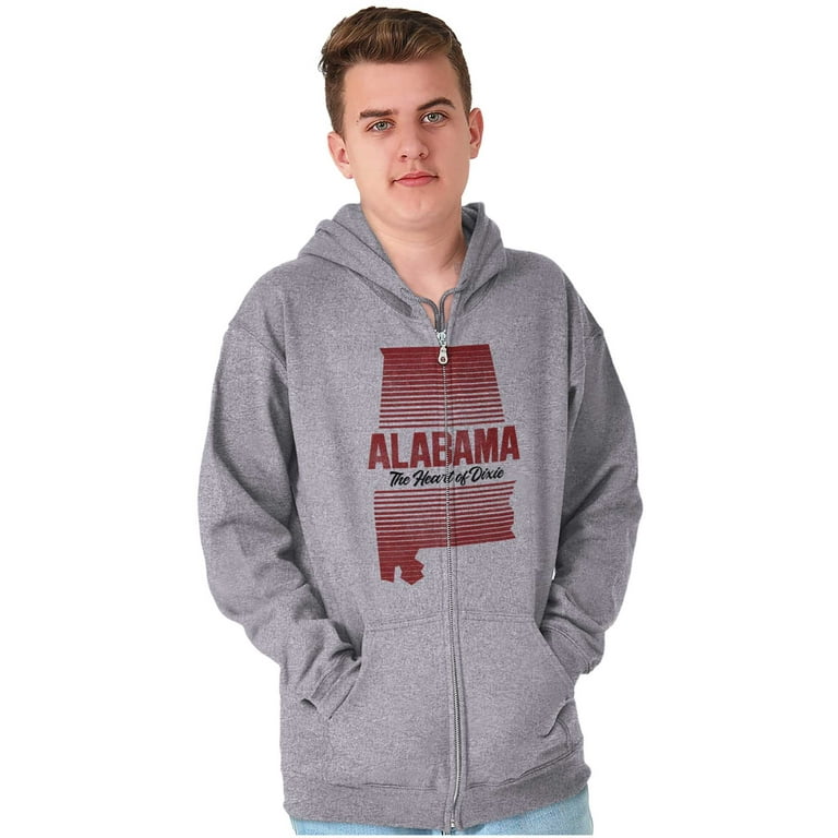 Alabama Heart of Dixie AL Native Zip Up Hoodie Men s Women s Brisco Brands 2X Walmart