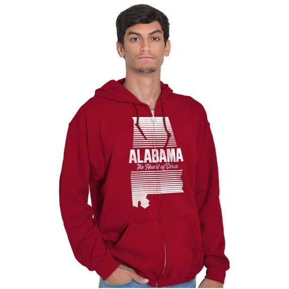 Alabama Heart of Dixie AL Native Zip Up Hoodie Men's Women's Brisco Brands 5X