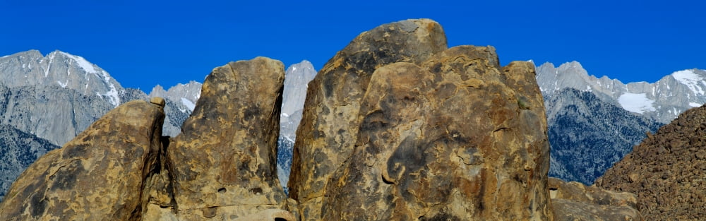 Alabama Hills in Sierra Nevada Mountains California Canvas Art - Panoramic Images (27 x 9)